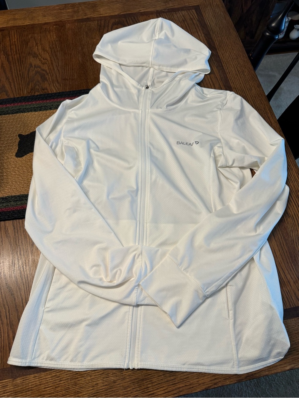 Baleaf Women's White Full-Zip Hooded Active Jacket